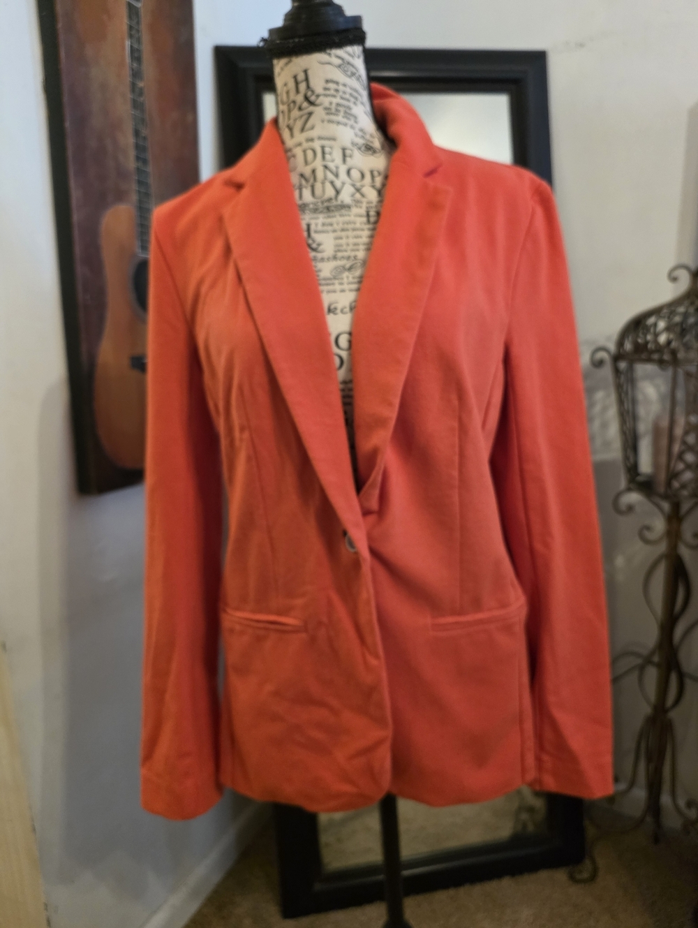 Coral Single-Button Women's Blazer